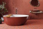 Spoon 2 RAL3009 Freestanding Egg Shaped Solid Surface Bathtub 1 (web)